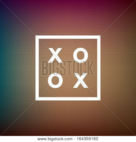 Romantic love XOXO minimal logo in outline frame, vintage modern label on geometric background. Retro package template. Trend layout, art print. Valentine day greeting card
