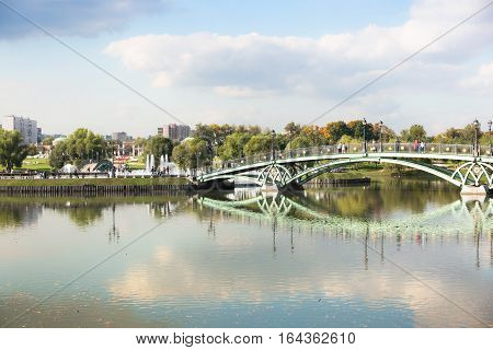 West arch bridge in Tsaritsyno park in Moscow