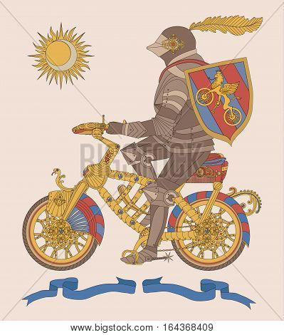 knight riding a bike