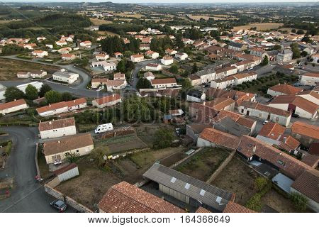 view from the tower of the church of the village of Saint-Michel-Mont-Mercure in France