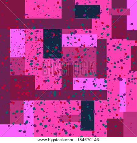 geometrical seamless pattern with rectangles and spray paint. vector illustration for your design, textile print, background etc.