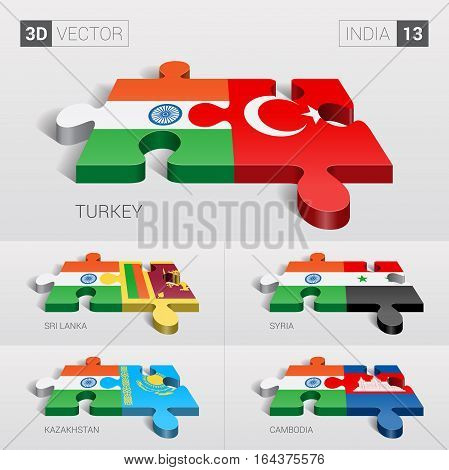 India puzzle part joint with Turkey, Sri Lanka, Syria, Kazakhstan, Cambodia.