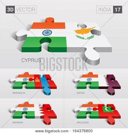 India puzzle part joint with Cyprus, Mongolia, Qatar, Bahrain, Maldives.