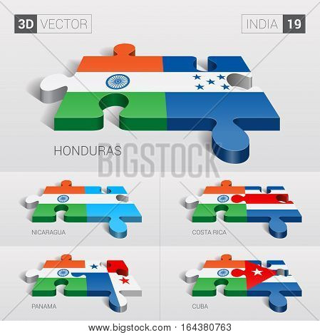 India puzzle part joint with Honduras, Nicaragua, Costa Rica, Panama, Cuba.