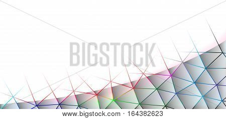 Triangular corner background. For the white background. Colorful bright. Disco, music, party. Rays of light