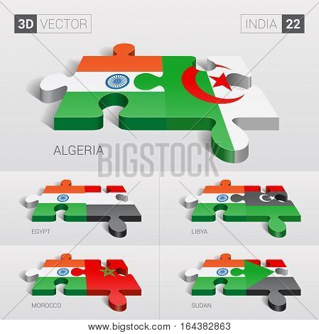 India puzzle part joint with Algeria, Egypt, Libya, Morocco, Sudan.