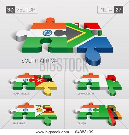 India puzzle part joint with South Africa, Mozambique, Madagascar, Zimbabwe, Zambia.
