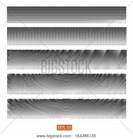 Set Design Element. Vector Illustration. Line Halftone Pattern With Gradient Effect. Template For Ba