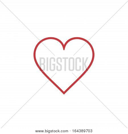 Heart Icon outline Vector. Love symbol. Valentine's Day sign isolated on white background Flat style for graphic and web design logo.