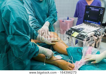 Doctor's surgery foot Suture,leg ,Percutaneous transluminal angioplasty ,Vascular bypass graft surgery,Blur medical devices