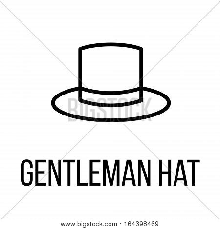 Gentleman hat icon or logo in modern line style. High quality black outline pictogram for web site design and mobile apps. Vector illustration on a white background.