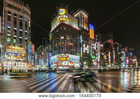 Tokyo Japan - November 21 2016 : Kabukicho Area in Tokyo Japan.Kabukicho is an entertainment and red-light district in Shinjuku Tokyo Japan.