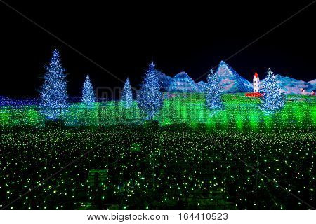 Nabana no sato winter illumination in Mie NagoyaJapan. It is one of Japan's largest illumination parks.
