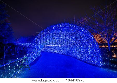Nabana no sato winter illumination in Mie NagoyaJapan. It is one of Japan's largest illumination parks.