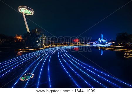 Nabana no sato winter illumination in Mie NagoyaJapan. It is one of Japan's largest illumination parks.
