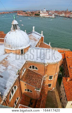 View Of The Dome Of San Giorgio Maggiore Church And Giudecca Canal In Venice, Italy