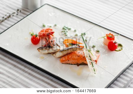 Seafood Serving Creative Cuisine Mediterranean Gourmet Delicatessen Food Restaurant Concept
