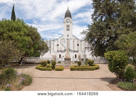 JACOBSDAL SOUTH AFRICA - DECEMBER 24 2016: The Dutch Reformed Church in Jacobsdal a small town in the Free State Province.