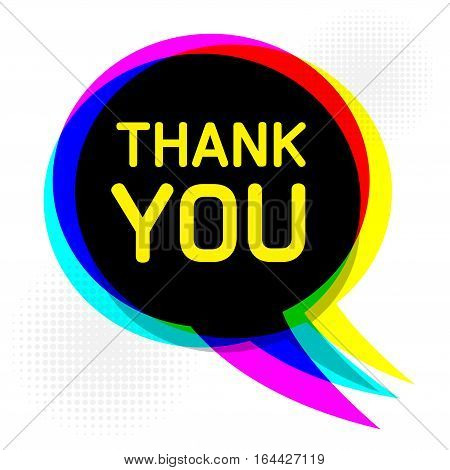 Speech Bubble in Pop-Art Style business concept with text Thank You vector illustration