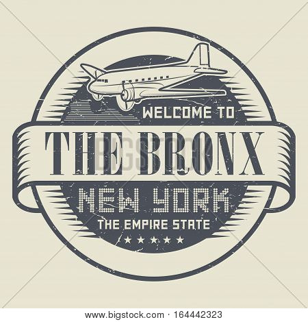 Grunge rubber stamp or tag with text Welcome to The Bronx New York vector illustration