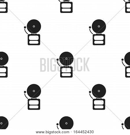 Fire alarm icon black style. Single silhouette fire equipment icon from the big fire Department black.