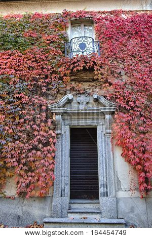 Albiate (Monza Brianza Lombardy Italy): exterior of the historic Villa Airoldi at fall