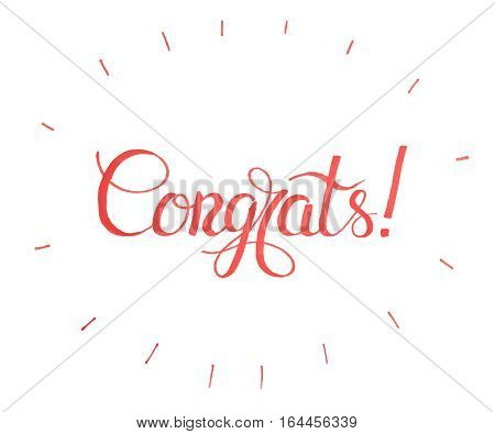 Vector holiday illustration.Congratulations card.Congrats Banner, card Typography Lettering