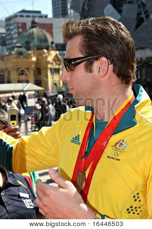 MELBOURNE 17 SEPTEMBER: Grant Hackett, der 2008 Olympisches Homecoming Parade