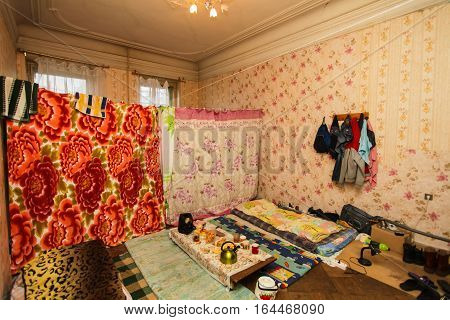 Temporary apartment rented by government for refugees