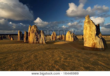Pináculos na primeira luz - Parque Nacional de Numbung, oeste da Austrália