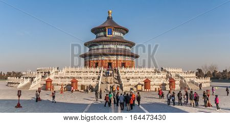 BEIJING, CHINA - DECEMBER 11, 2010: Panorama of the temple of Heaven in Beijing, China
