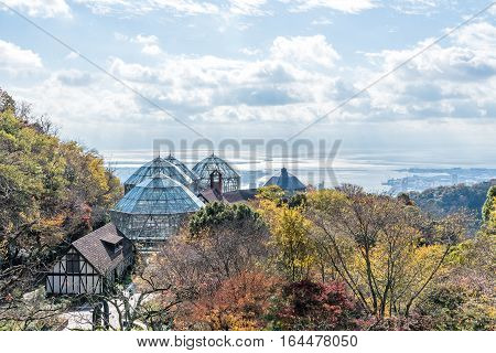 KOBE JAPAN - NOV 24 2016: The building in Kobe Nunobiki Herb Gardens and Ropeway.
