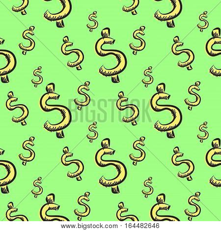 Vector illustration of the seamless money background