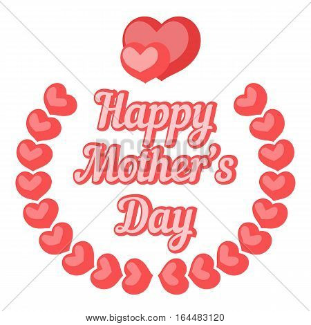 Happy Moters Day card icon. Cartoon illustration of Moters Day card vector icon for web design