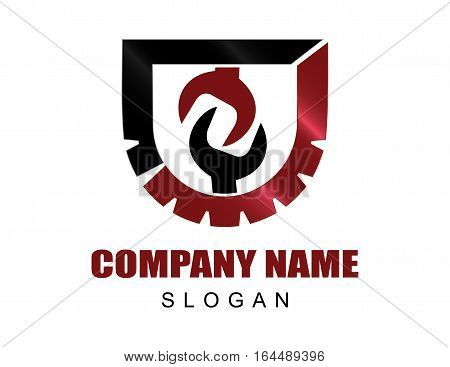 Tools company black and red color logo