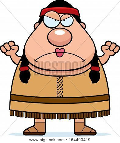 Cartoon Native American Angry