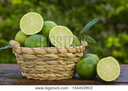 Sweet Fresh Lemon In Natural Light On Old Wood