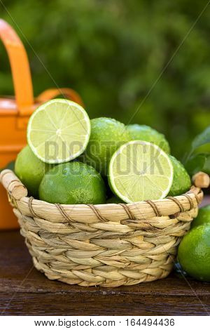 Sweet Fresh Lemon In Natural Light On Old Wood