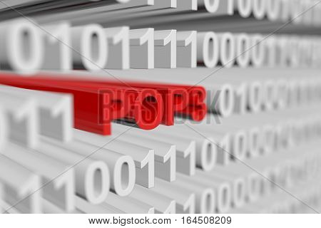POP3 as a binary code with blurred background 3D illustration