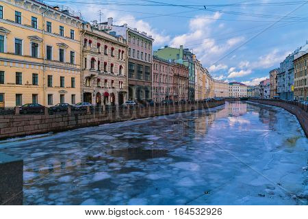 Griboyedov Canal At Winter, Saint Petersburg, Russia
