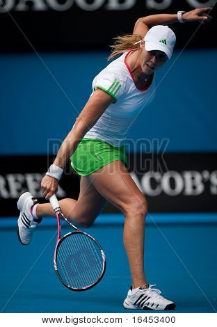 MELBOURNE - Januar: Alicia Molik Australiens in ihre erste Runde Sieg gegen Roberta Vinci von Italien