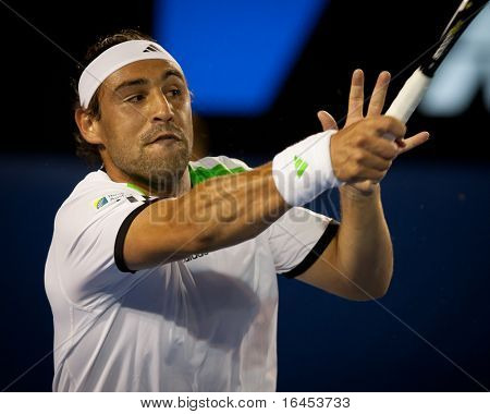 MELBOURNE - Ocak 19: Marcos Baghdatis Kıbrıs Juan Martin Del Potr üzerinde yaptığı ikinci turda kazanmak