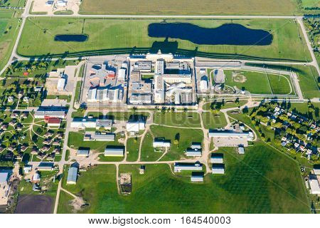 Aerial view at Edmonton city suburb. Edmonton city Alberta province Canada