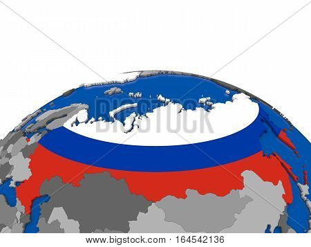 Russia On 3D Globe