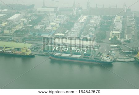 Aerial view of Kaohsiung City special municipality in the Republic of China on Taiwan Asia