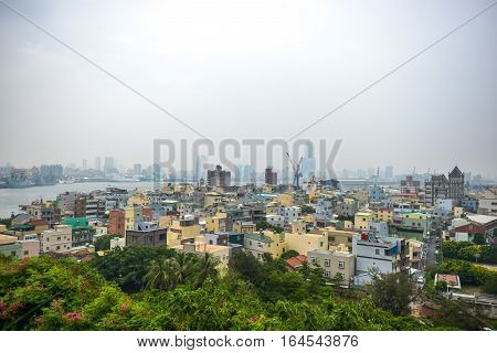 Aerial view of Kaohsiung City special municipality in the Republic of China on Taiwan Asia
