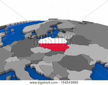 Poland On 3D Globe