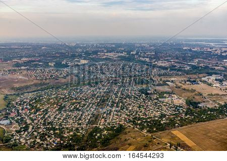 Aerial view of purlieus of Kiev City Ukraine