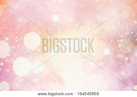 Festive Background With Natural Bokeh And Bright Golden Lights. Vintage Magic Background With Color Festive background with natural bokeh and bright golden lights. Vintage Magic background with colorful bokeh. Spring Summer Christmas New Year disco party