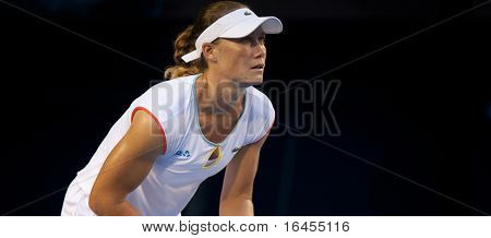 MELBOURNE - Januar 20: Samantha Stosur Australien in ihrer zweiten Runde Sieg über Vera Dushevina von